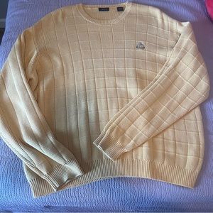 Izod pale yellow knit pullover sweater